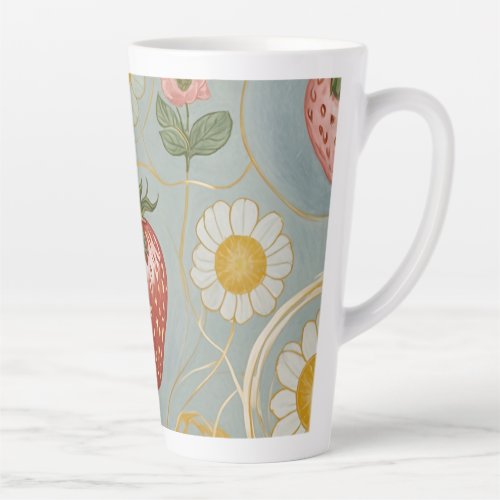 Pastel Floral  Berry Delight Latte Mug