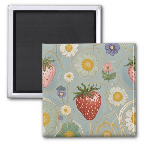 Pastel Floral  Berry Delight Magnet