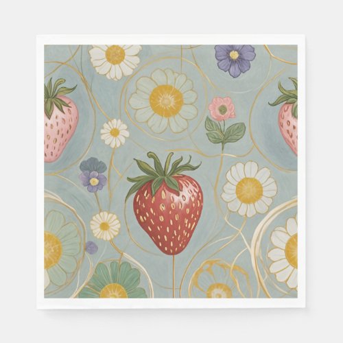 Pastel Floral  Berry Delight Napkins