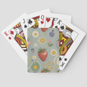 Pastel Floral & Berry Delight Poker Cards