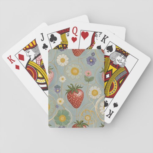 Pastel Floral  Berry Delight Poker Cards