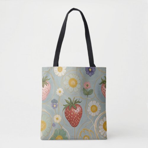 Pastel Floral  Berry Delight Tote Bag