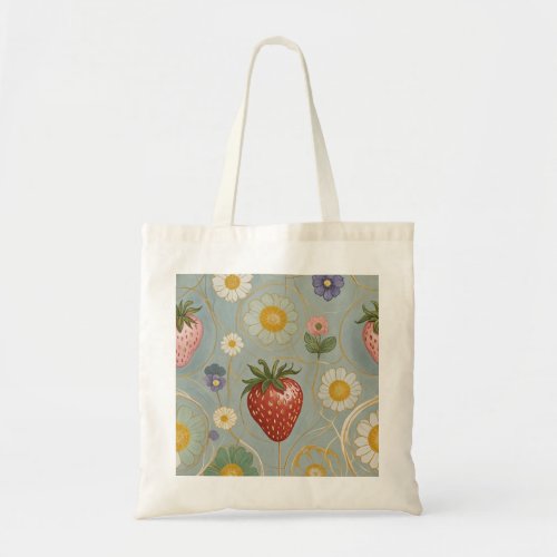 Pastel Floral  Berry Delight Tote Bag