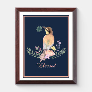 Pastel floral bird Plaque