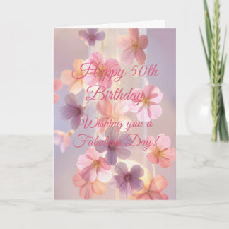 Pastel Floral Birthday Soft Aesthetic Card