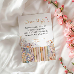 Pastel Floral Book Themed Diaper Raffle Ticket Enclosure Card
