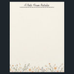 Pastel Floral Border Letterhead<br><div class="desc">Sweet little flowers in peach and cream,  on a dark cream background,  make this letterhead perfect for your correspondence.  Would work well for newsletters and invitations,  too!</div>