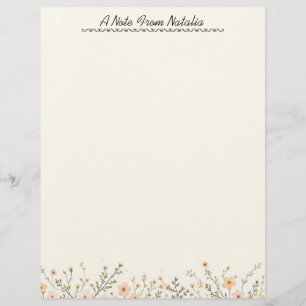 Pastel Floral Border Stationery Paper