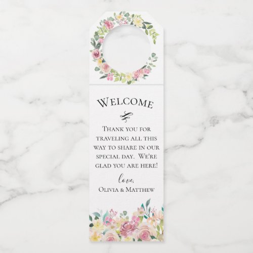 Pastel Floral Bouquet Bottle Hanger Tag