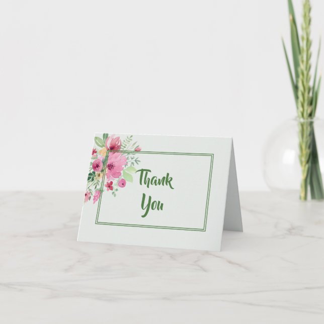 Pastel Floral Bouquet Thank You Card (Front)