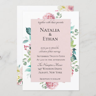 Pastel Floral Bouquet Wedding Invitation
