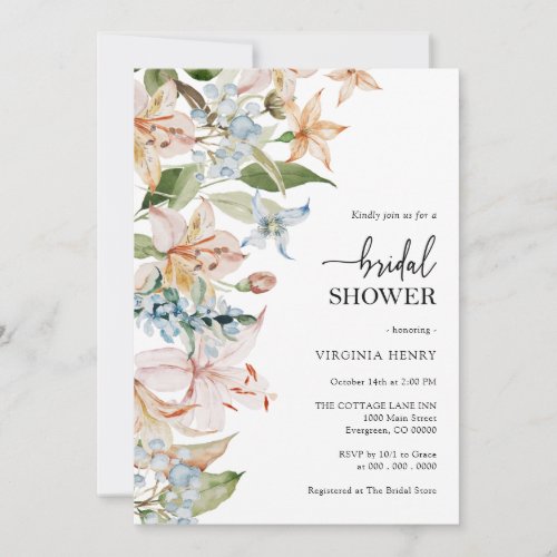 Pastel Floral Bridal Shower Invitation