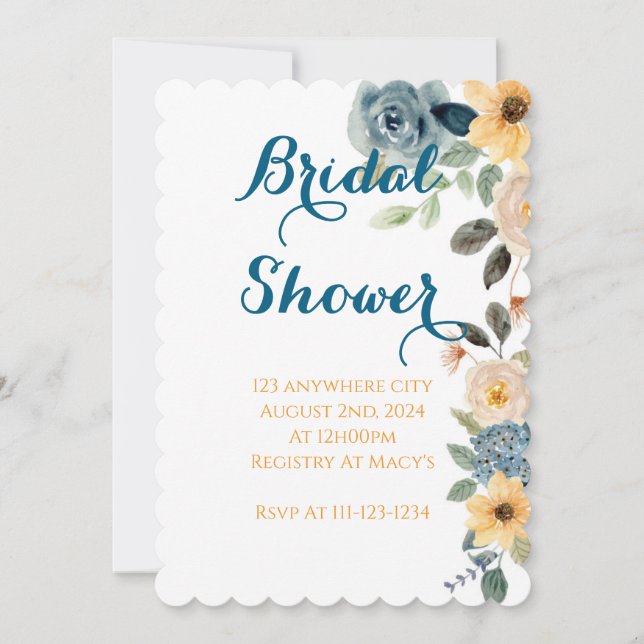 PASTEL FLORAL BRIDAL SHOWER  INVITATION (Front)