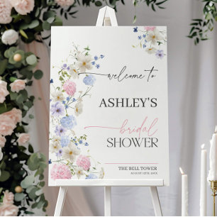Pastel Floral Bridal Shower Welcome Sign