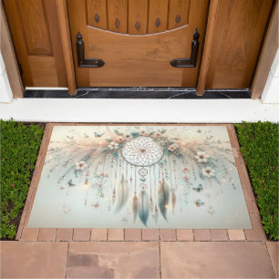 Pastel Floral Butterfly Dreamcatcher Doormat