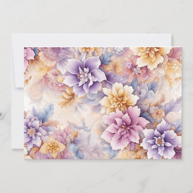 Pastel Floral Card Pack x 10 (Front)