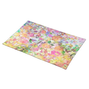 Pastel floral cloth placemat