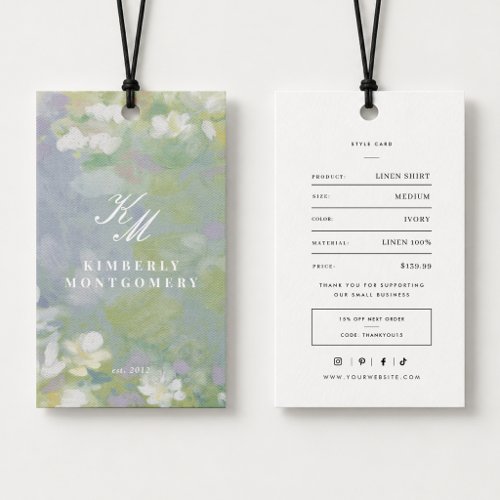 Pastel Floral Clothing Price Tag