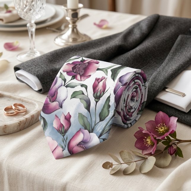 Pastel Floral Combination Neck Tie (Creator Uploaded)