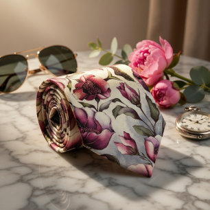 Pastel Floral Combination Neck Tie