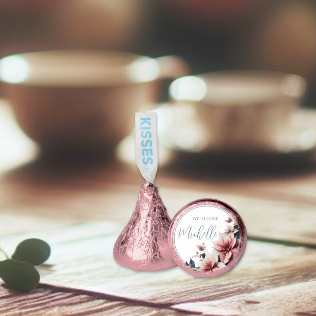 Pastel Floral Customizable "With Love"   Hershey®'s Kisses® (Creator Uploaded)