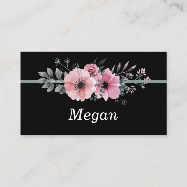 Pastel Floral Design Business Card (Front)
