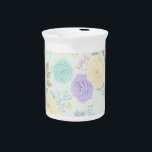 Pastel Floral Design Porcelain Pitcher<br><div class="desc">Elegant pastel floral design porcelain kitchen pitcher</div>