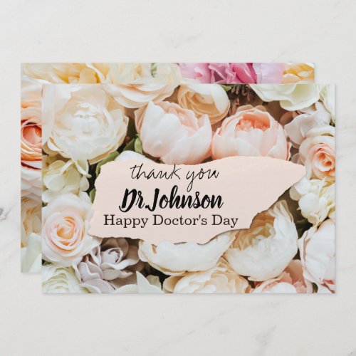 Pastel Floral Doctors Day  Thank You Card