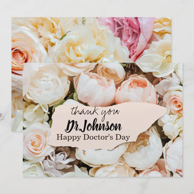 Pastel Floral Doctors Day Thank You Card | Zazzle