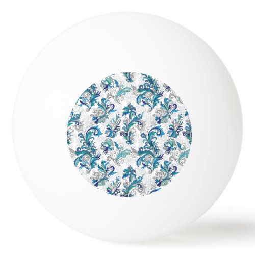 Pastel Floral Doodle Vintage Pattern. Ping Pong Ball