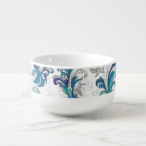 Pastel Floral Doodle Vintage Pattern Soup Mug