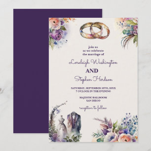 Pastel Floral Dreamy Enchanting Fairytale Wedding Invitation