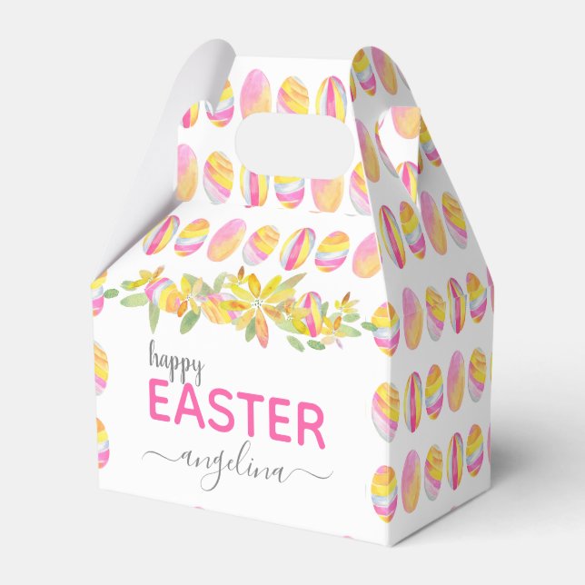 Pastel Floral Easter Egg Hunt Favor Box (Front Side)