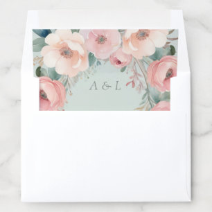 Pastel Floral Elegance Wedding Envelope Liner