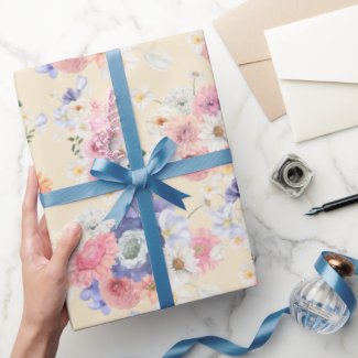 Pastel Floral Enchantment Wrapping Paper