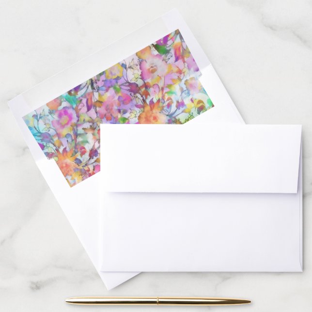 Pastel floral envelope liner (Desk)