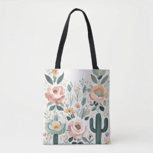 Pastel Floral Fiesta Tote Bag