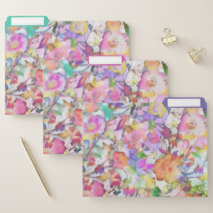 Pastel floral file folder
