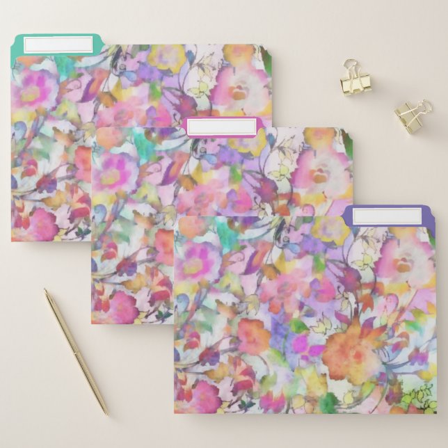 Pastel floral file folder (Set)
