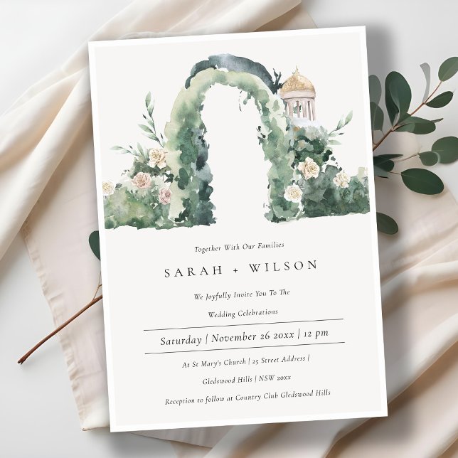 Pastel Floral Garden Arch Botanical Wedding Invite (Creator Uploaded)