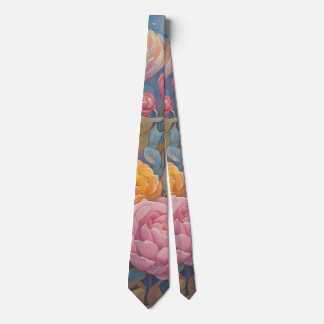 Pastel Floral Garden Neck Tie (Front)