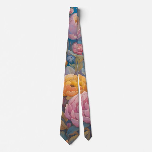 Pastel Floral Garden Neck Tie (Front)
