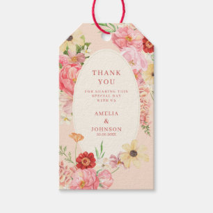 Pastel floral garden spring wedding thankyou gift tags