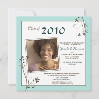 Pastel Floral Graduation Announcement (baby blue)