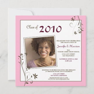 Pastel Floral Graduation Announcement (baby pink)