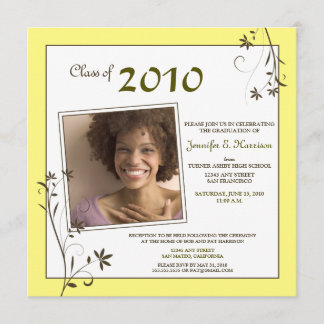 Pastel Floral Graduation Announcement (lemon)