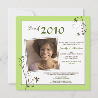Pastel Floral Graduation Announcement (lime)