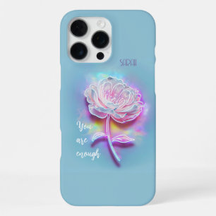 Pastel Floral Inspirational Quote 'You Are Enough' iPhone 16 Pro Max Case