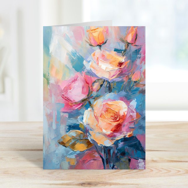 Pastel Floral Modern Impressionist Painting  Card (Creator Uploaded)