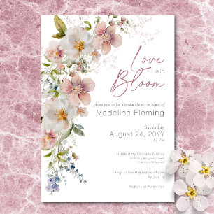 Pastel Floral Modern Love In Bloom Bridal Shower Invitation